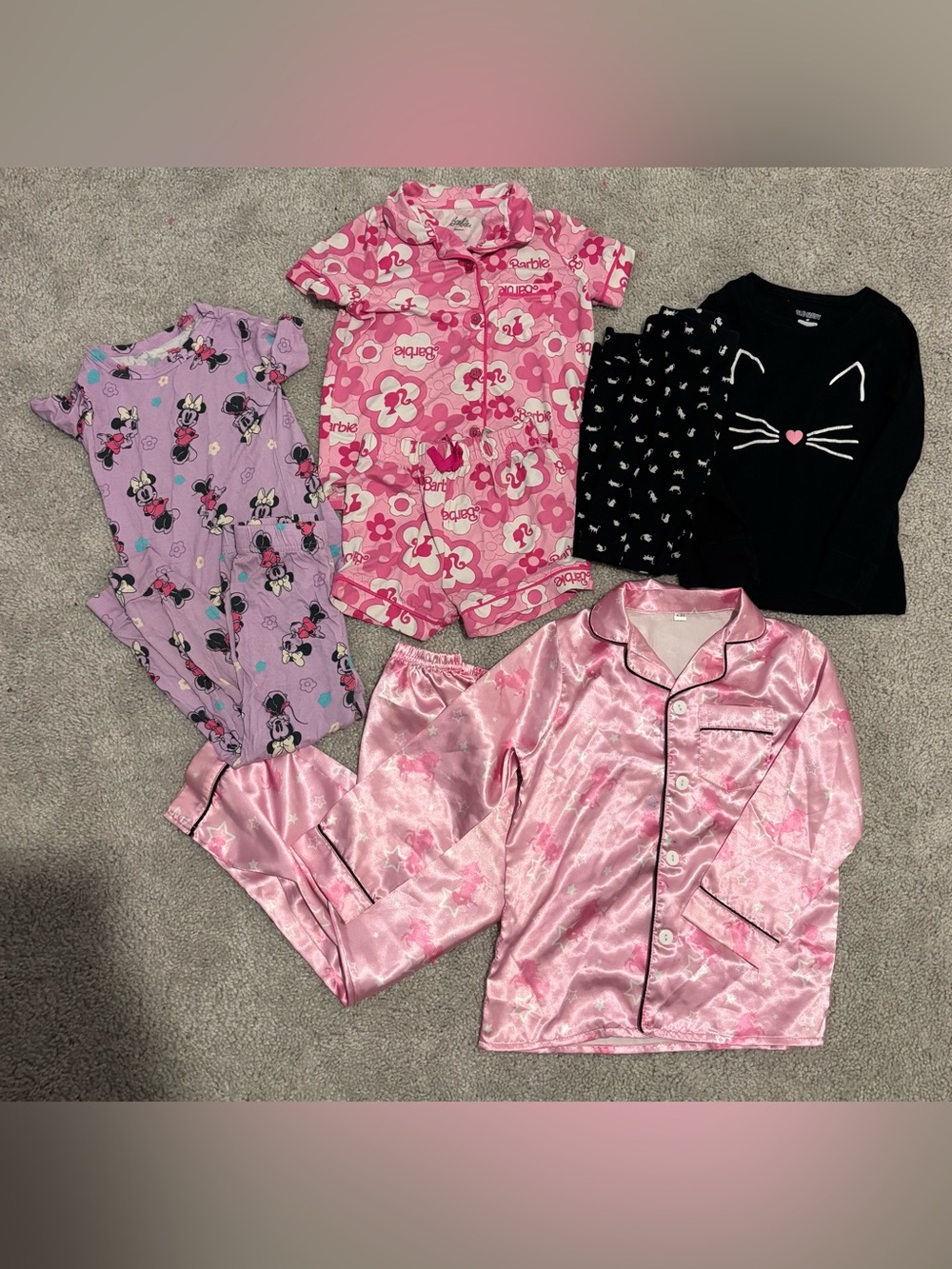 4 Sets of Girls Size 4/5 Pajamas